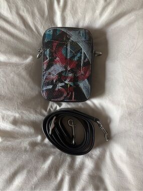 Coach Multicolor Abstract Print Crossbody Messenger Bag with Black Strap (RARE)